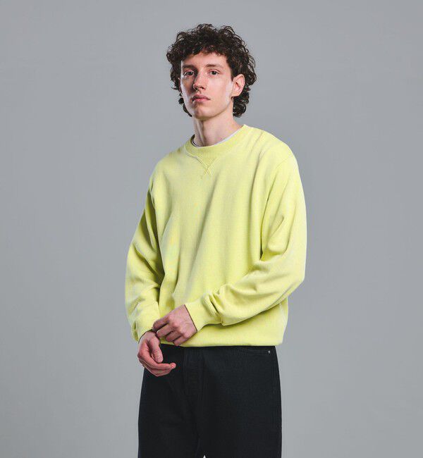 UNITED ARROWS green label relaxing「コットン シルク ミックス インレイ クルーネック ニット」|ニット・セーター|LIME