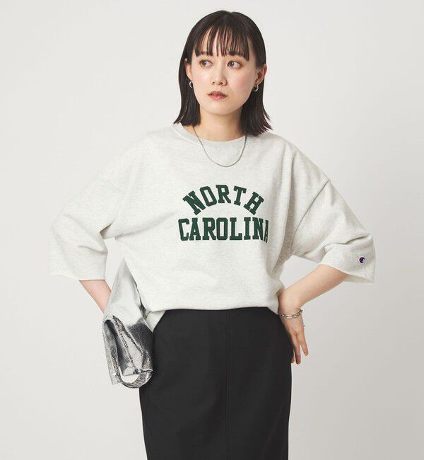 UNITED ARROWS green label relaxing「【別注】＜Champion＞6分袖 プリント スウェット プルオーバー」|Tシャツ・カットソー|