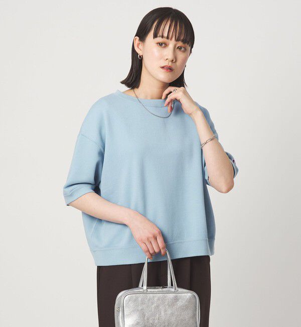 UNITED ARROWS green label relaxing「【別注】＜Champion＞5分袖 スウェット プルオーバー」|Tシャツ・カットソー|LT.BLUE