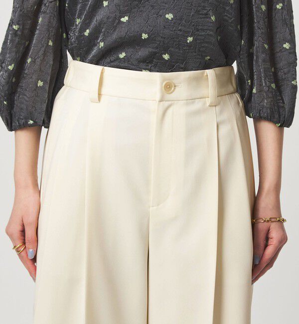 UNITED ARROWS green label relaxing「［size SHORT/TALLあり］ツイル イージー ワイド パンツ オフホワイト」|スラックス|