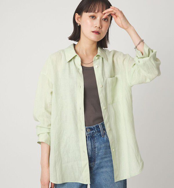 UNITED ARROWS green label relaxing「【結論シリーズ】リネン2WAYシャツ［size SHORTあり］」|シャツ・ブラウス|
