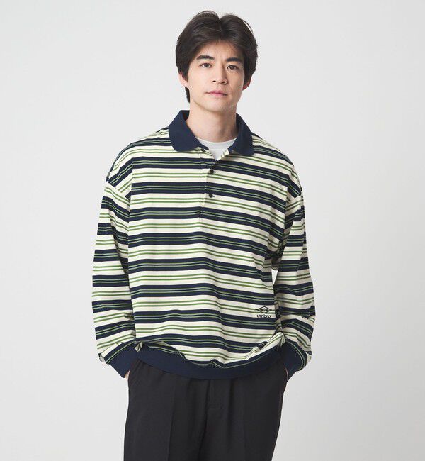 UNITED ARROWS green label relaxing「【別注】＜UMBRO＞ボーダー 長袖 ポロシャツ」|ポロシャツ|