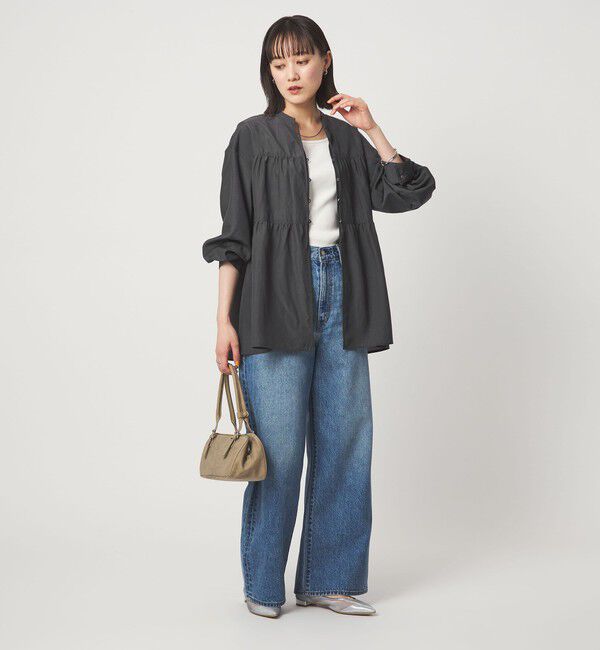 UNITED ARROWS green label relaxing「ボリューム ギャザー ハオリ ブラウス UVカット 接触冷感」|シャツ・ブラウス|