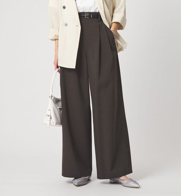 UNITED ARROWS green label relaxing「2タック ワイド パンツ」|その他|DK.GRAY