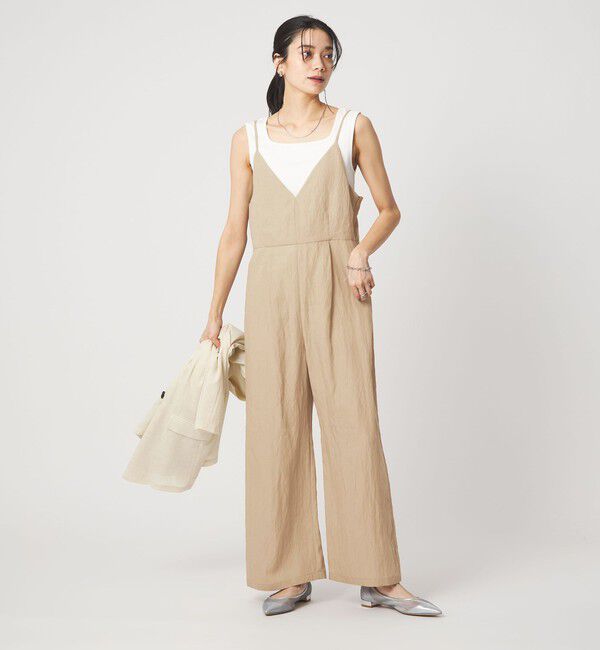 UNITED ARROWS green label relaxing「［size SHORT/TALLあり］フィブリル Vネック オールインワン」|オールインワン|