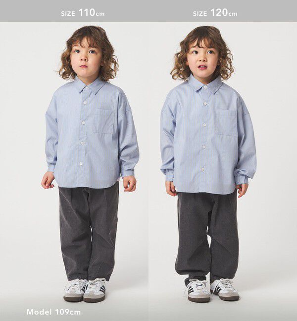 UNITED ARROWS green label relaxing「ストライプシャツ / キッズ  100cm-130cm 撥水」|シャツ・ブラウス|