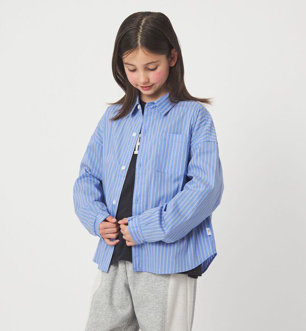 UNITED ARROWS green label relaxing「ストライプシャツ / キッズ  100cm-130cm 撥水」|シャツ・ブラウス|