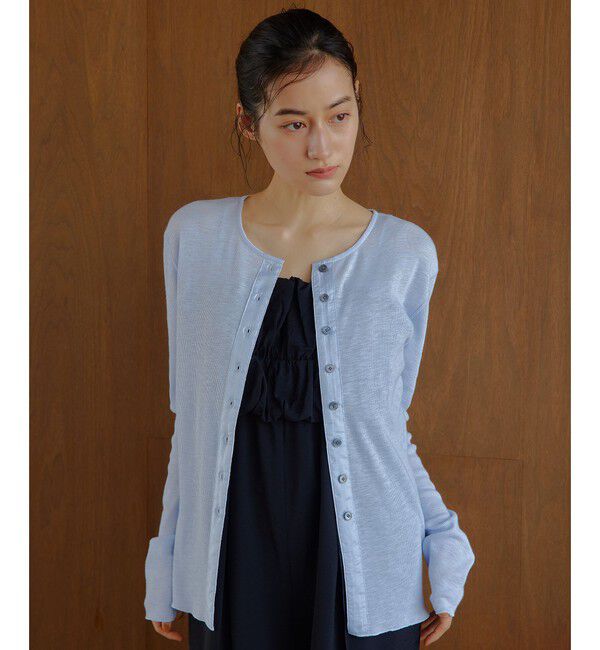 EMMEL REFINES「＜EMMEL REFINES＞EM スラブテレコ カット カーディガン」|カーディガン|