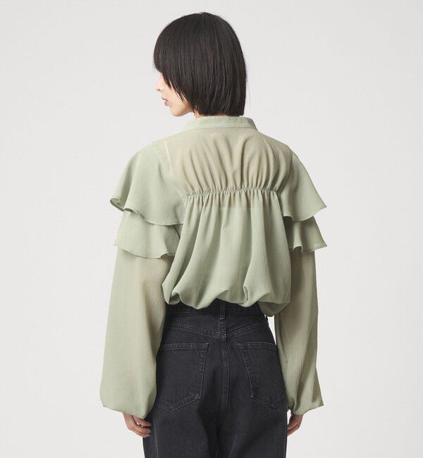 EMMEL REFINES「 ＜EMMEL REFINES＞EM ヨウリュウフリル スタンドカラー ブラウス」|シャツ・ブラウス|