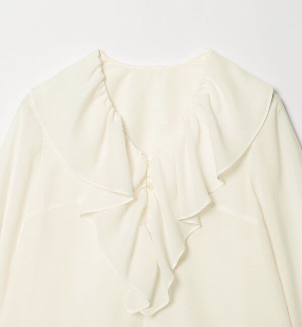 EMMEL REFINES「＜EMMEL REFINES＞EM スパンボイル フリル ブラウス」|シャツ・ブラウス|