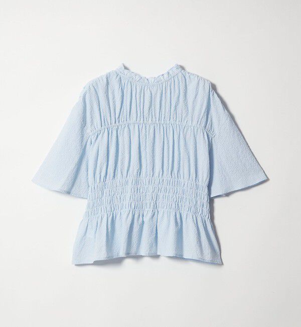 EMMEL REFINES「＜EMMEL REFINES＞EM フリルエリ シャーリング ブラウス」|シャツ・ブラウス|