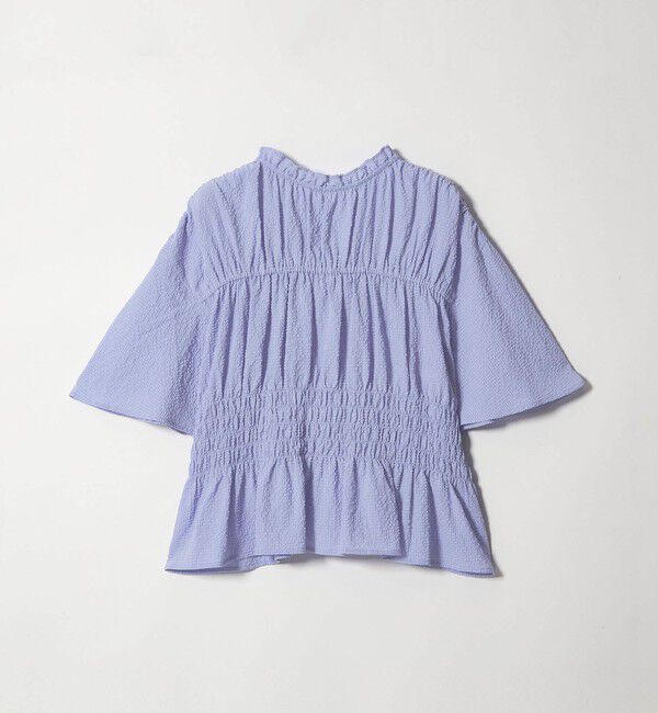 EMMEL REFINES「＜EMMEL REFINES＞EM フリルエリ シャーリング ブラウス」|シャツ・ブラウス|