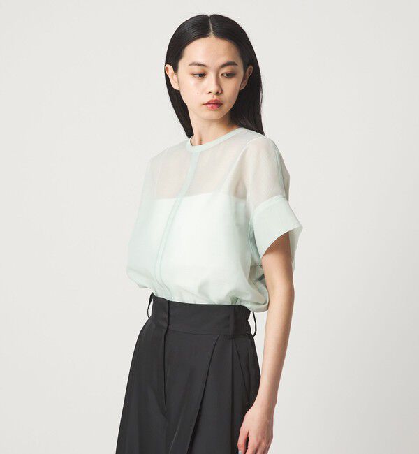 EMMEL REFINES「＜EMMEL REFINES＞EM シアー 2WAY ジップ ブラウス」|シャツ・ブラウス|