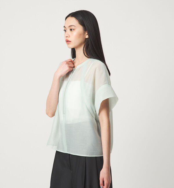 EMMEL REFINES「＜EMMEL REFINES＞EM シアー 2WAY ジップ ブラウス」|シャツ・ブラウス|