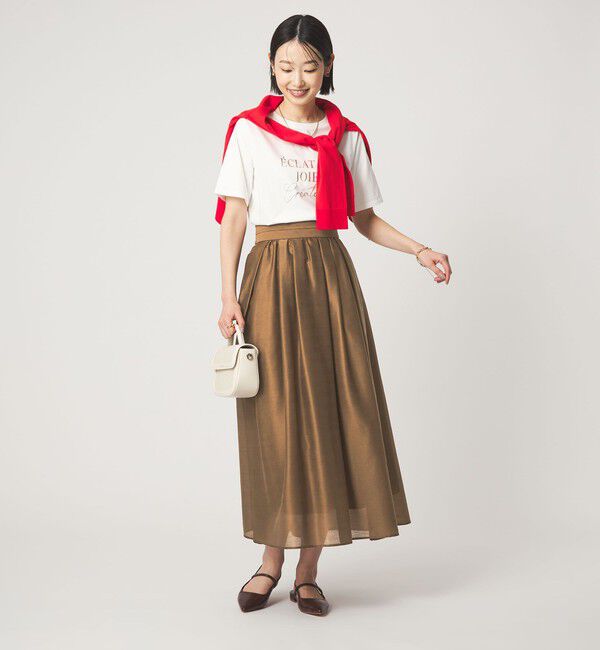 UNITED ARROWS green label relaxing「カールマイヤー タック ギャザー スカート」|フレア|