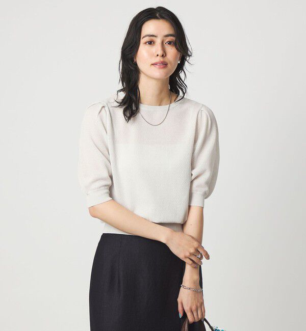 UNITED ARROWS green label relaxing「ハニカム タック スリーブ プルオーバー ニット」|ニット・セーター|