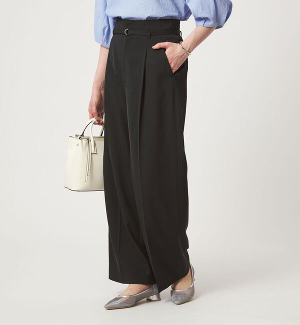 UNITED ARROWS green label relaxing「［size SHORT/TALLあり］サラフール ワイド パンツ ストレッチ 接触冷感 UVカット」|スラックス|