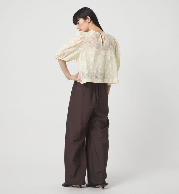 EMMEL REFINES「＜EMMEL REFINES＞EM フラワー シシュウ シアー ブラウス」|シャツ・ブラウス|