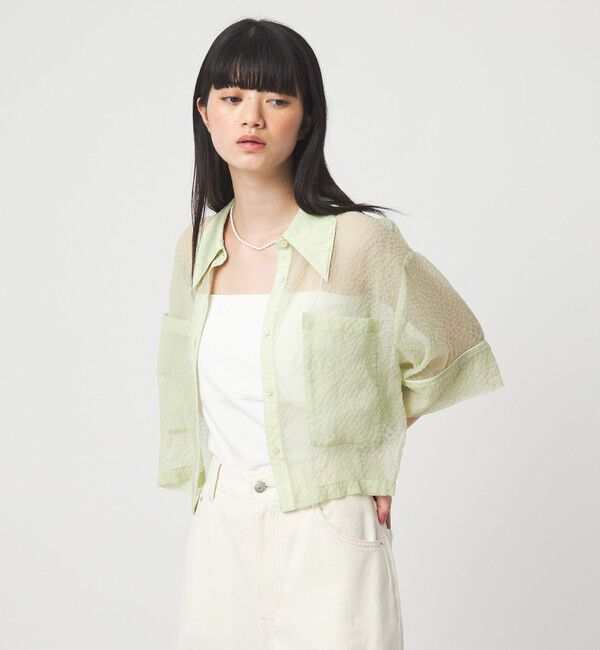 EMMEL REFINES「＜EMMEL REFINES＞EM シアー ポコ シャツ」|シャツ・ブラウス|LIME