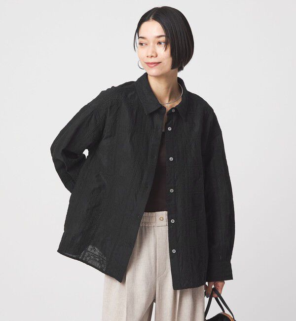 UNITED ARROWS green label relaxing「シアー クロス ステッチ シャツ」|シャツ・ブラウス|