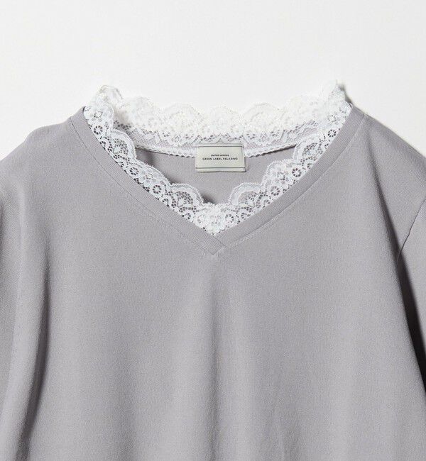 UNITED ARROWS green label relaxing「レース Vネック プルオーバー ニット」|ニット・セーター|
