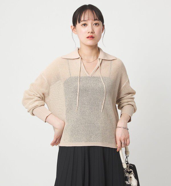 UNITED ARROWS green label relaxing「メッシュ ポロプルオーバー」|ニット・セーター|NATURAL