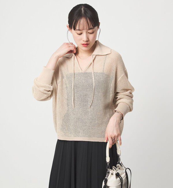 UNITED ARROWS green label relaxing「メッシュ ポロプルオーバー」|ニット・セーター|