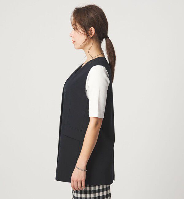 UNITED ARROWS green label relaxing「［size SHORTあり］サラフール ノーラペル ジレ ストレッチ UVカット」|ノーカラージャケット|