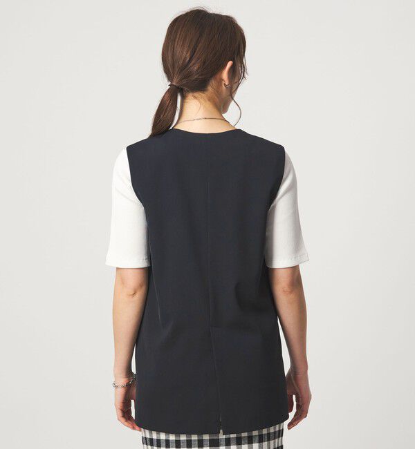 UNITED ARROWS green label relaxing「［size SHORTあり］サラフール ノーラペル ジレ ストレッチ UVカット」|ノーカラージャケット|