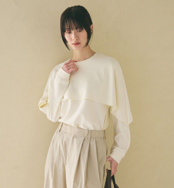 BEAUTY&YOUTH UNITED ARROWS「【WEB限定 Wardrobe DAILY MINIMAL】ケープフリル レイヤーカットソー」|Tシャツ・カットソー|