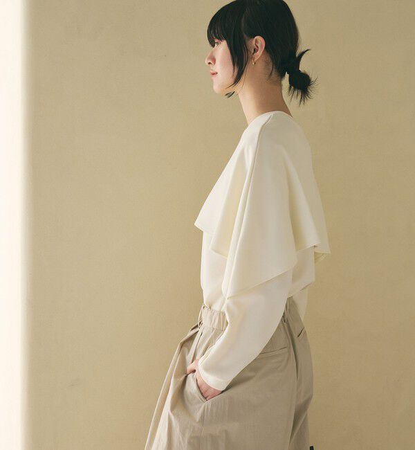 BEAUTY&YOUTH UNITED ARROWS「【WEB限定 Wardrobe DAILY MINIMAL】ケープフリル レイヤーカットソー」|Tシャツ・カットソー|