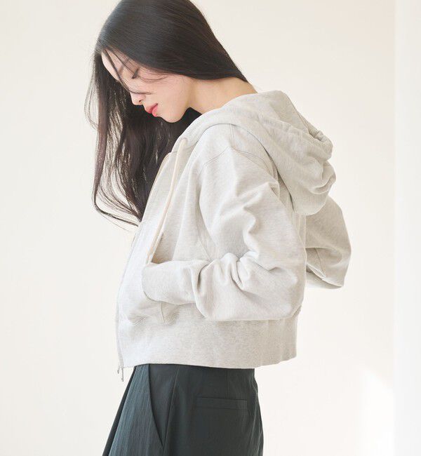 BEAUTY&YOUTH UNITED ARROWS「コットン ショートフロントジップパーカー」|カーディガン|OFF WHITE