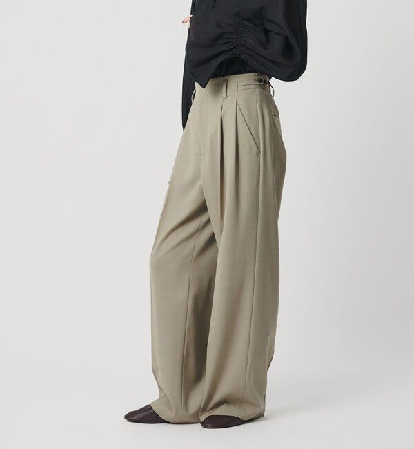 BEAUTY&YOUTH UNITED ARROWS「ポリエステルブレンド ２タック タブワイドパンツ」|その他|NATURAL