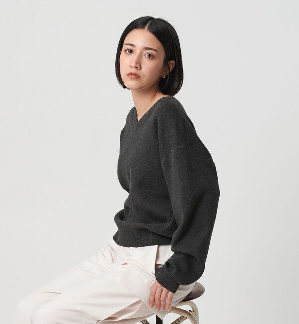 BEAUTY&YOUTH UNITED ARROWS「ソフトコットン Vネック スムース ニットプルオーバー ウォッシャブル」|ニット・セーター|