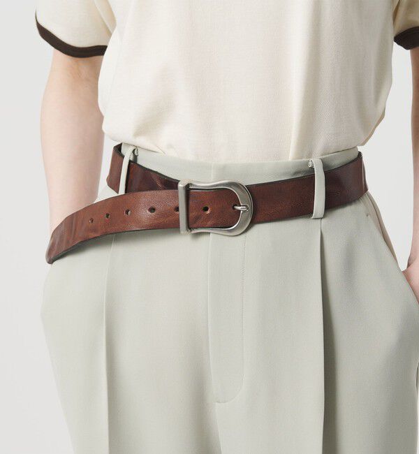 BEAUTY&YOUTH UNITED ARROWS「＜ATELIER BRUGGE＞レザー ホースシュー ベルト」|ベルト|DK.BROWN