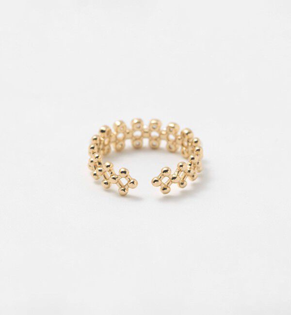 BEAUTY&YOUTH UNITED ARROWS「プレイド パールモチーフ&times;ビジュー リング」|リング|