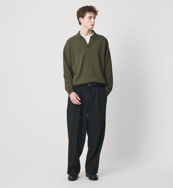 BEAUTY&YOUTH UNITED ARROWS「クリンプ コットン ポロスキッパー ニット ウォッシャブル」|ニット・セーター|