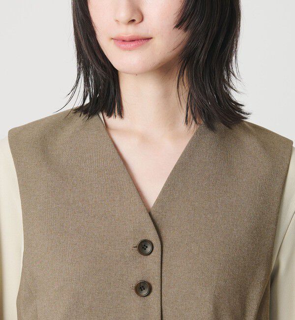 BEAUTY&YOUTH UNITED ARROWS「【WEB限定 Wardrobe DAILY MINIMAL】メランジ ペプラムベスト ウォッシャブル」|ベスト・ジレ|
