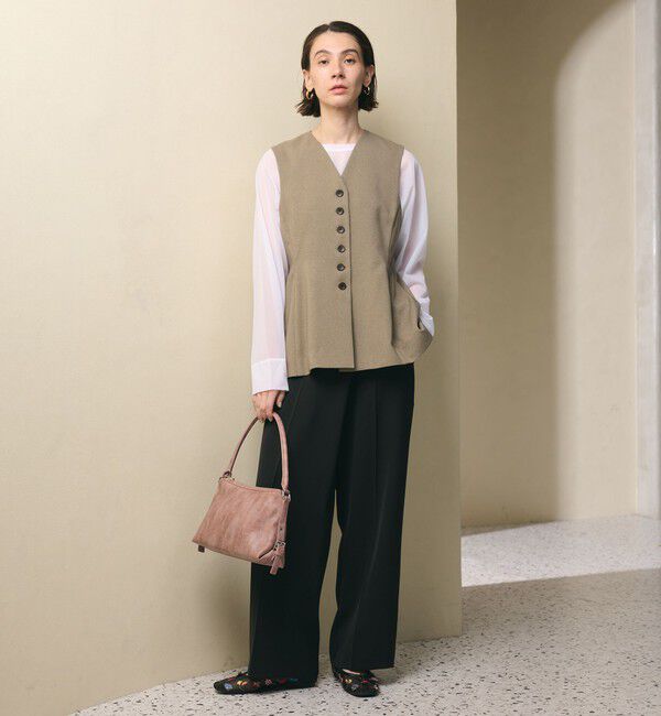 BEAUTY&YOUTH UNITED ARROWS「【WEB限定 Wardrobe DAILY MINIMAL】メランジ ペプラムベスト ウォッシャブル」|ベスト・ジレ|