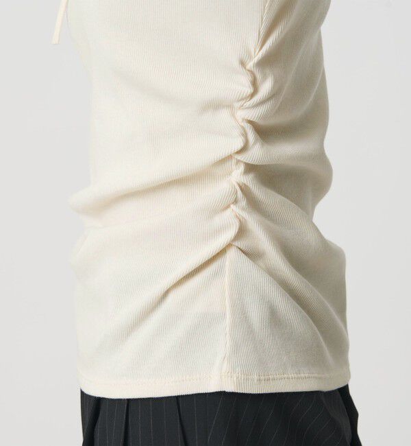 BEAUTY&YOUTH UNITED ARROWS「コットンリブ リボンギャザーカットソー」|Tシャツ・カットソー|