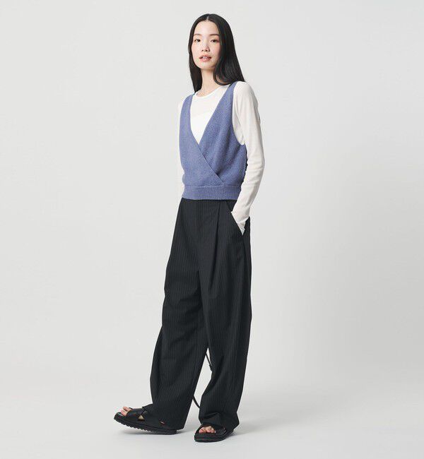 BEAUTY&YOUTH UNITED ARROWS「コットン麻ブレンド カシュクール 2WAYニットベスト  ウォッシャブル」|ベスト・ジレ|