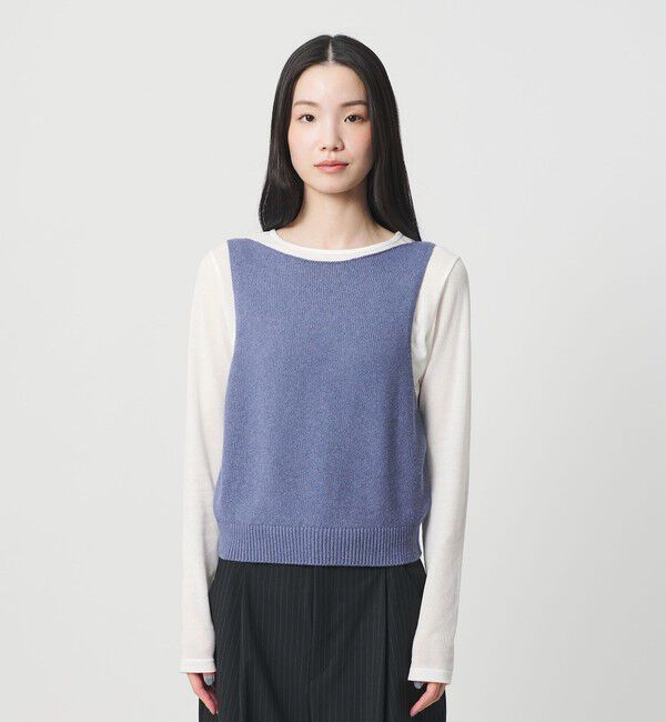BEAUTY&YOUTH UNITED ARROWS「コットン麻ブレンド カシュクール 2WAYニットベスト  ウォッシャブル」|ベスト・ジレ|
