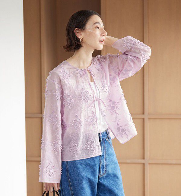 BEAUTY&YOUTH UNITED ARROWS「セルロースナイロン エンブロイダリーシャツ 2WAY」|シャツ・ブラウス|