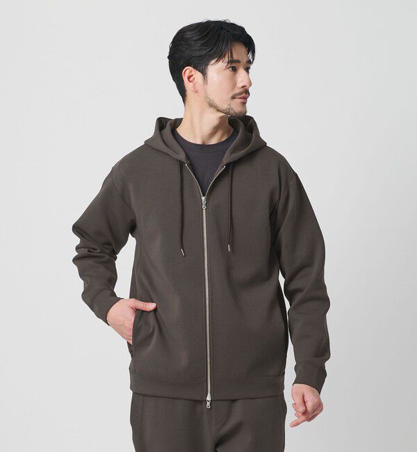 BEAUTY&YOUTH UNITED ARROWS「【WEB限定 WARDROBE SMART】ダブルニット ジップパーカー/セットアップ対応【抗菌・防臭】」|パーカー|