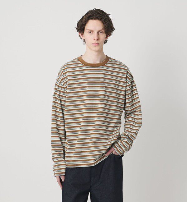 MONKEY TIME「ウォッシュド ボーダー ロングスリーブ Tシャツ」|Tシャツ・カットソー|MD.BROWN