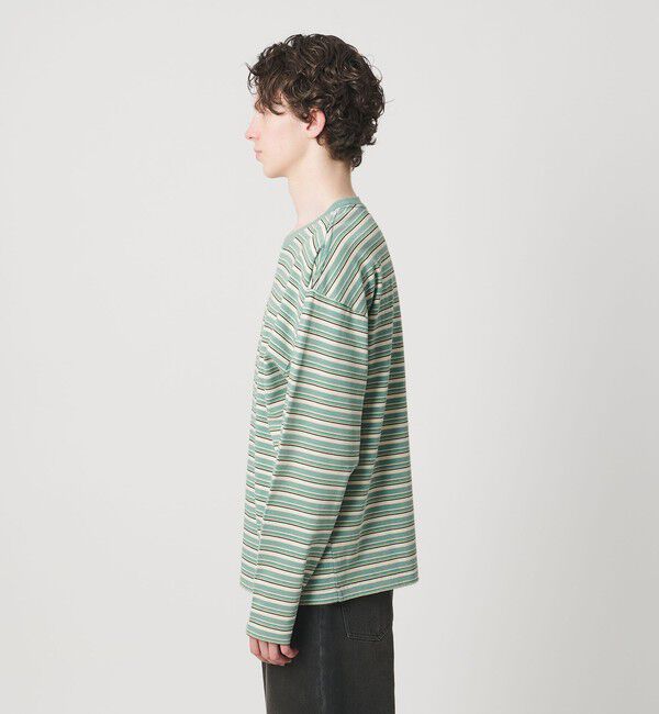 MONKEY TIME「ウォッシュド ボーダー ロングスリーブ Tシャツ」|Tシャツ・カットソー|