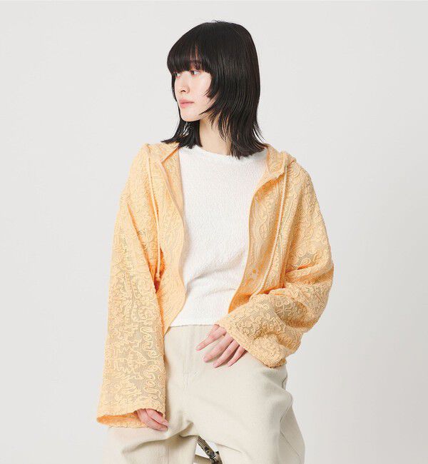 BEAUTY&YOUTH UNITED ARROWS「メッシュ エンブロイダリー フーディ ウォッシャブル」|シャツ・ブラウス|