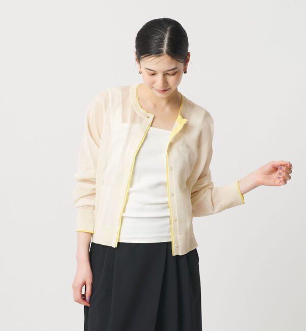 BEAUTY&YOUTH UNITED ARROWS「ライン クルーネック カーディガン ウォッシャブル」|カーディガン|