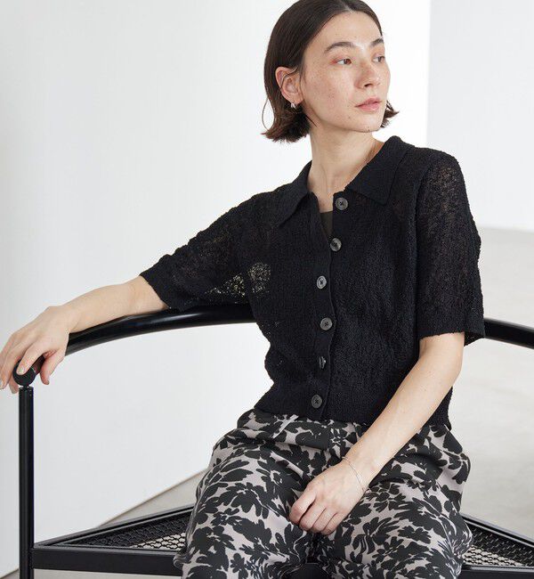 BEAUTY&YOUTH UNITED ARROWS「ノットヤーンニット ハーフスリーブ シャツ カーディガン ウォッシャブル」|カーディガン|