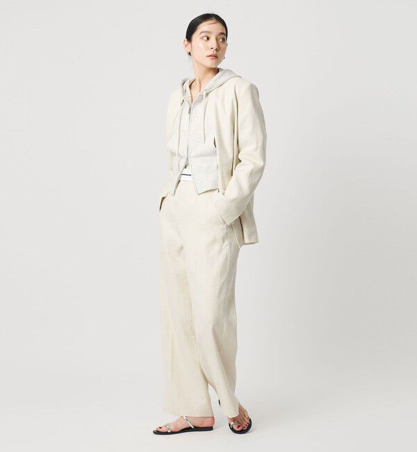 BEAUTY&YOUTH UNITED ARROWS「麻ブレンド カラーレス シングル ジャケット UVカット」|ノーカラージャケット|